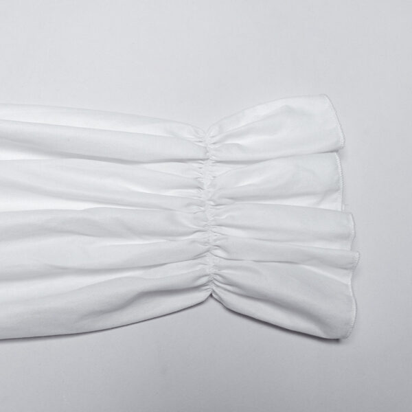 Exquisite Metal Buckles Goth Pleated Shirt - White - Image 7