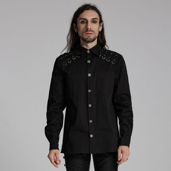 PUNK RAVE Woven Studs Punk Shirt