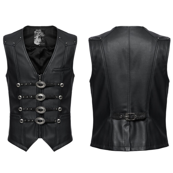 Retro Carved Rivet Loops Goth Gorgeous Waistcoat