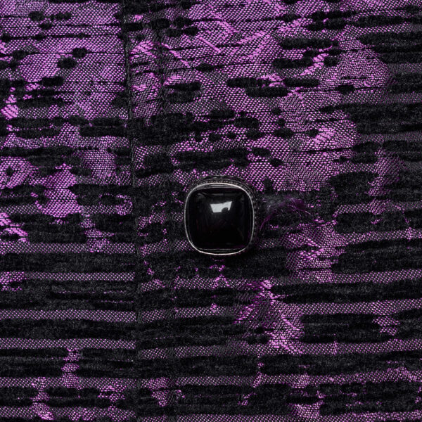 PUNK RAVE Elegant Fitting Design Goth Jacquard Waistcoat - Black/Purple - Image 7