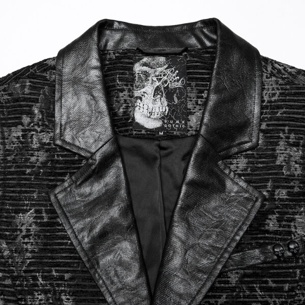 PUNK RAVE Elegant Fitting Design Goth Jacquard Waistcoat - Black - Image 10