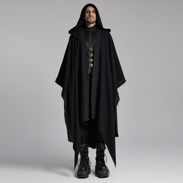 PUNK RAVE Loose Hooded Pointed Hem Decadent Dark Cloak