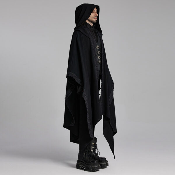 PUNK RAVE Loose Hooded Pointed Hem Decadent Dark Cloak - Image 3