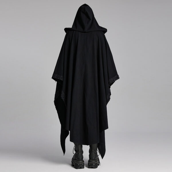 PUNK RAVE Loose Hooded Pointed Hem Decadent Dark Cloak - Image 4