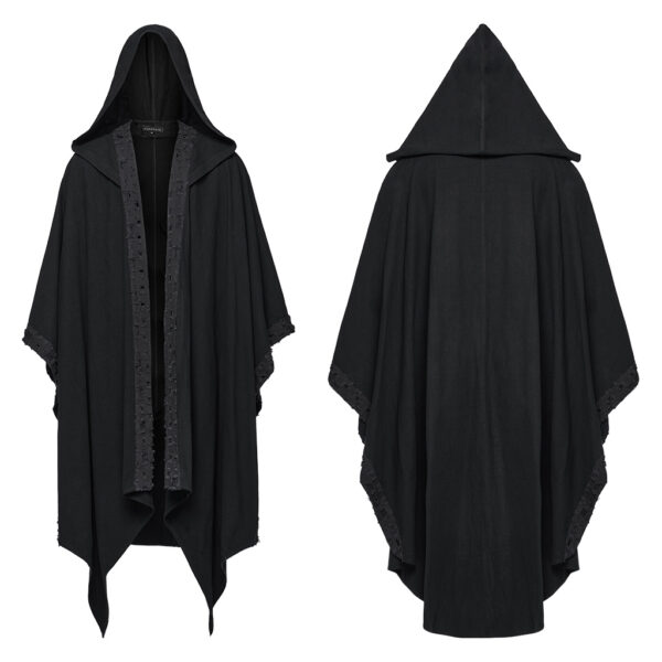 PUNK RAVE Loose Hooded Pointed Hem Decadent Dark Cloak - Image 5