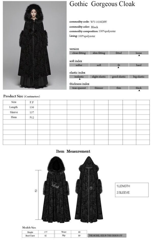 PUNK RAVE Gothic Gorgeous Women Cloak - Image 10