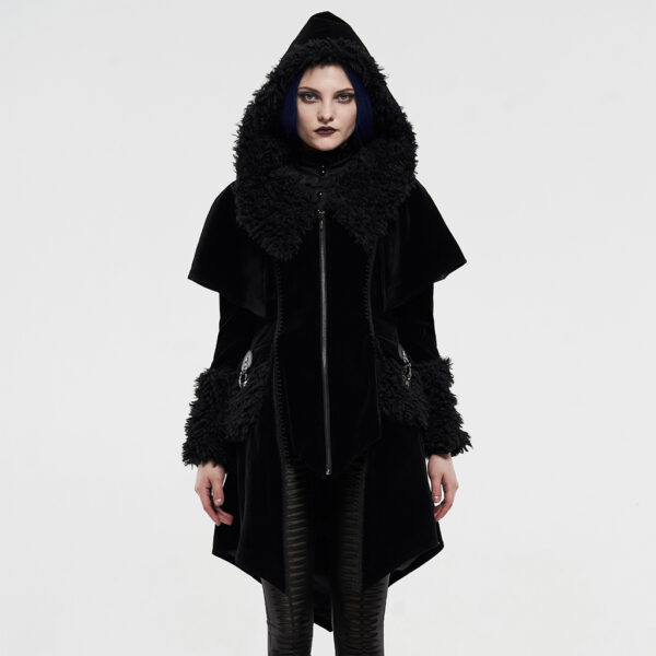 PUNK RAVE Hooded Pointed Hem Coat