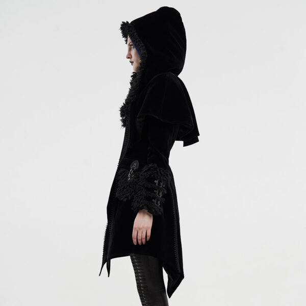 PUNK RAVE Hooded Pointed Hem Coat - Image 2