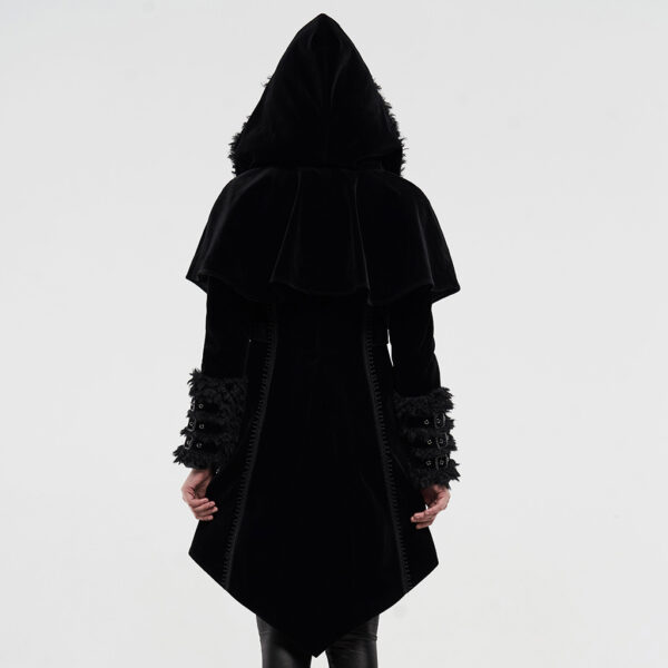 PUNK RAVE Hooded Pointed Hem Coat - Image 3