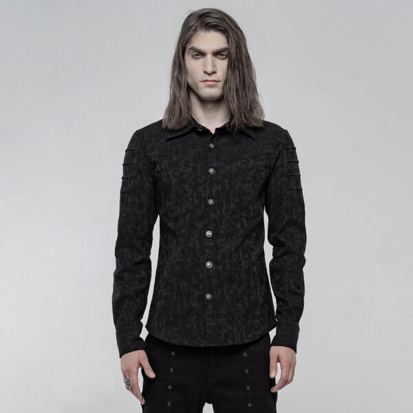 PUNK RAVE Elastic Jacquard Punk Long Sleeve Shirt