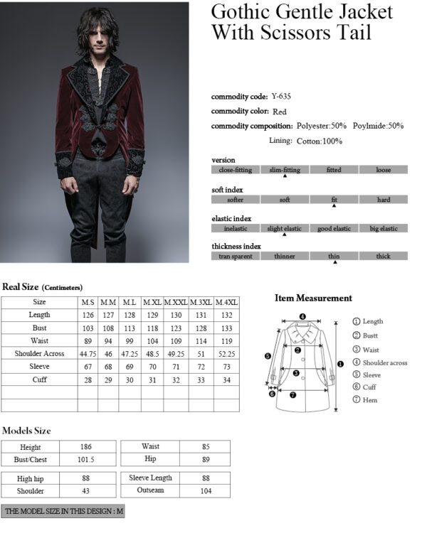 PUNK RAVE Gothic Classical Velour Man Long Jacket - Image 12