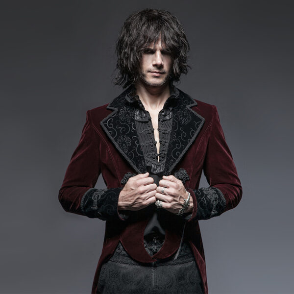 PUNK RAVE Gothic Classical Velour Man Long Jacket - Image 2