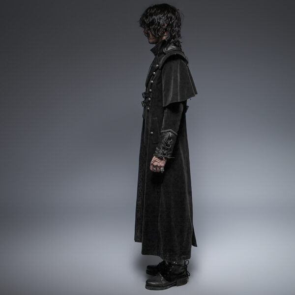 Gothic Crimp Shoulder Long Coat - Image 5