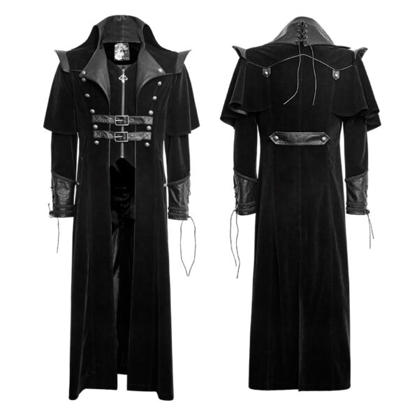 Gothic Crimp Shoulder Long Coat