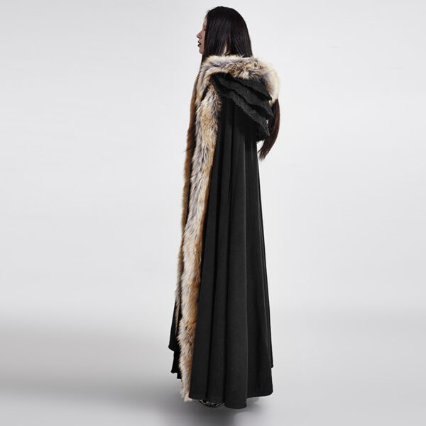 PUNK RAVE Winter Long Fur Cloak - Image 3