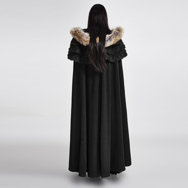 PUNK RAVE Winter Long Fur Cloak - Image 4