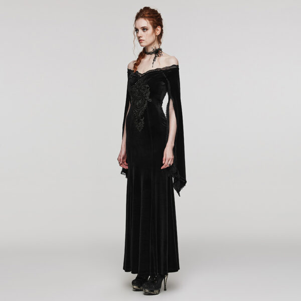 PUNK RAVE Gorgeous Pointed Sleeves V-Neck Goth Dress - Image 2