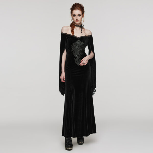 PUNK RAVE Gorgeous Pointed Sleeves V-Neck Goth Dress - Image 4