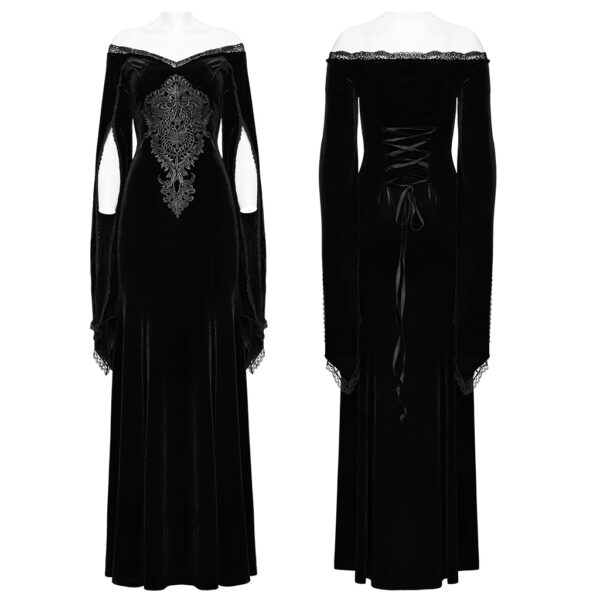 PUNK RAVE Gorgeous Pointed Sleeves V-Neck Goth Dress - Image 5