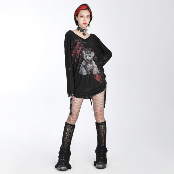 PUNK RAVE Black Wide Knit Leg Warmers - Image 2