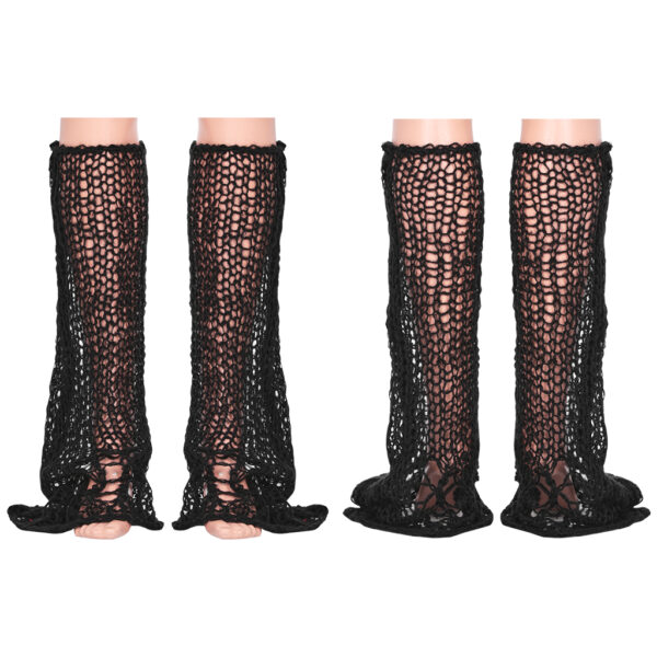 PUNK RAVE Black Wide Knit Leg Warmers - Image 4