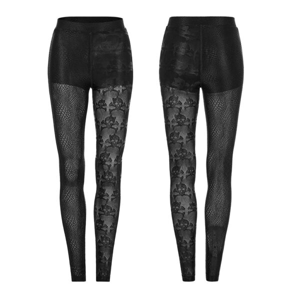 PUNK RAVE Snake Skin And Skull Pattern Leggings - Image 5