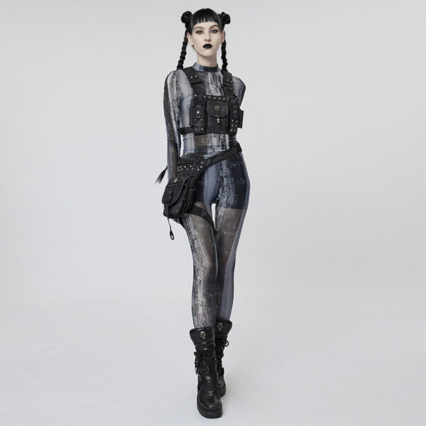 PUNK RAVE Perspective Tech Wear Tight Mesh Leggings - Image 4