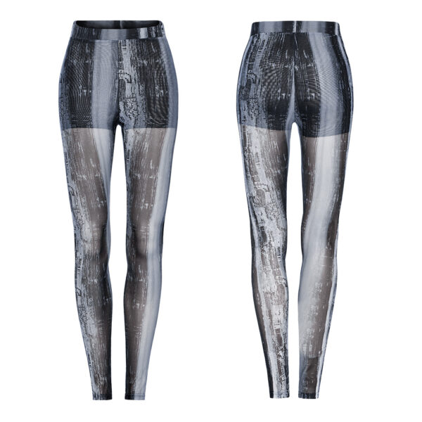 PUNK RAVE Perspective Tech Wear Tight Mesh Leggings - Image 5