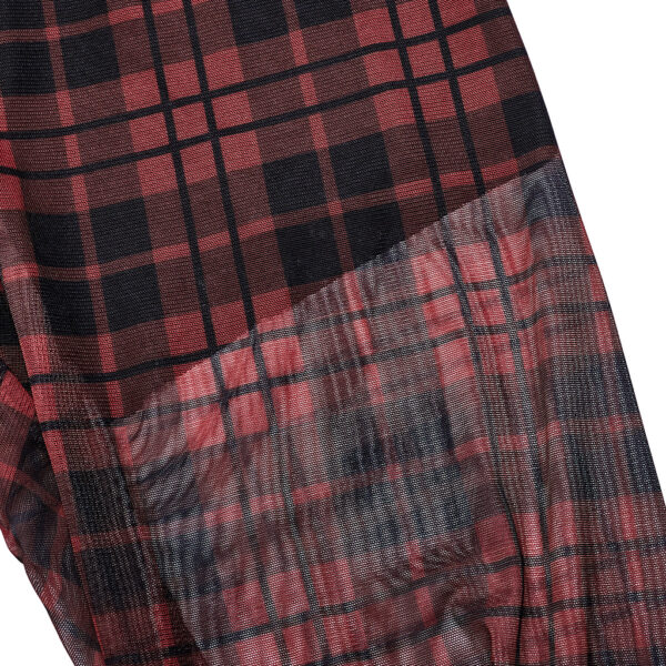 PUNK RAVE Mesh Perspective Red Plaid Tight Leggings - Image 7