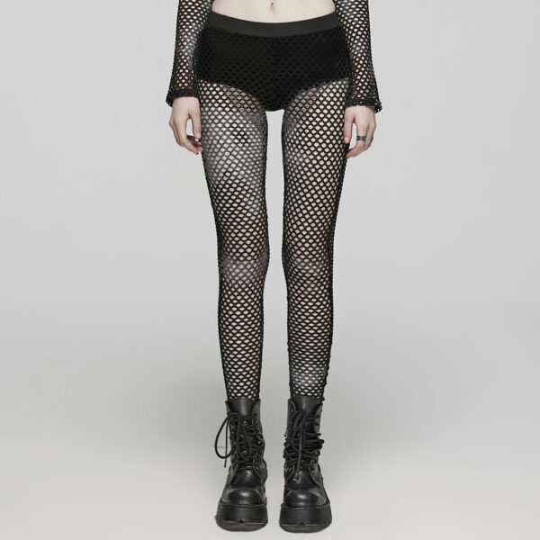 PUNK RAVE Perspective Tie-Dyed Mesh Leggings