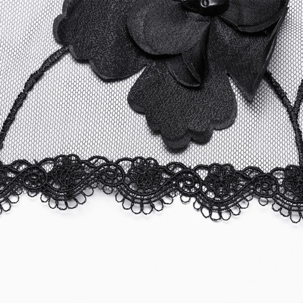 PUNK RAVE Lace Skull Studs Gothic Veil - Image 7