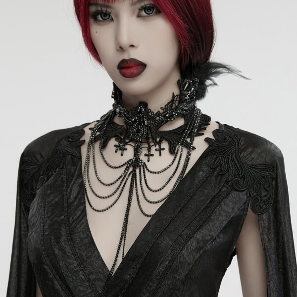 Gothic Black Wings Necklace