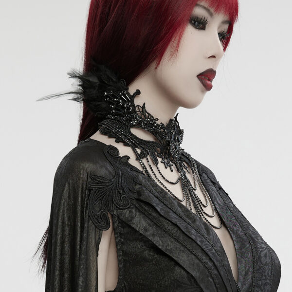 Gothic Black Wings Necklace - Image 3