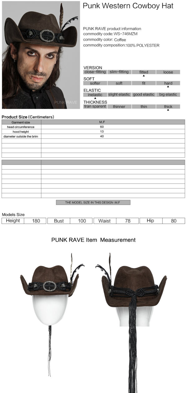 Classic Retro Suede Punk Western Cowboy Hat - Image 11