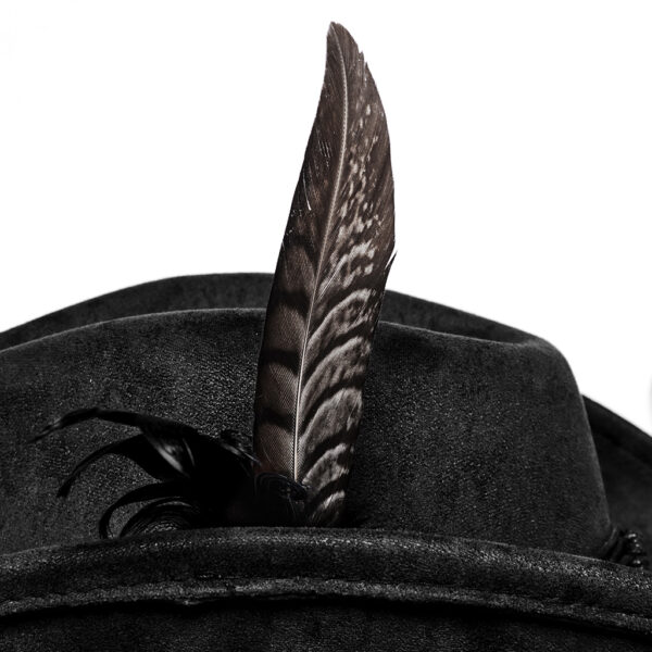 Classic Retro Black Suede Punk Western Cowboy Hat - Image 7