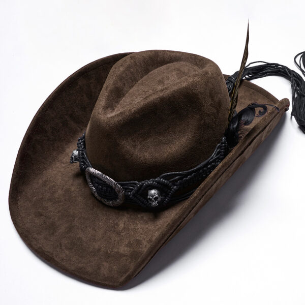 Classic Retro Suede Punk Western Cowboy Hat