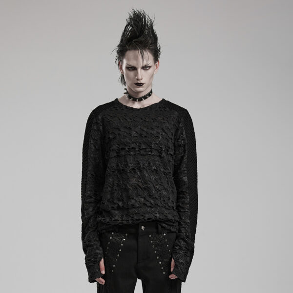 PUNK RAVE Mesh Goth Decadent Long Sleeve T-Shirt