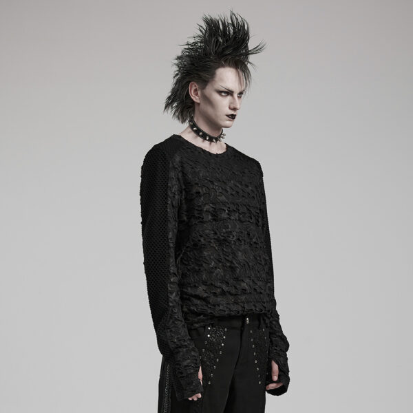 PUNK RAVE Mesh Goth Decadent Long Sleeve T-Shirt - Image 2