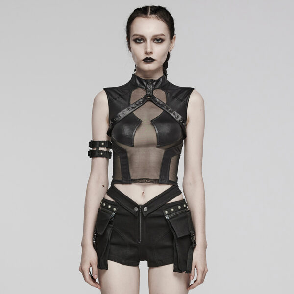 PUNK RAVE Eyelet Loop Perspective Top