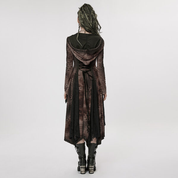 Gothic Dark Tie-Dye Irregular Design Dress Coat - Image 3