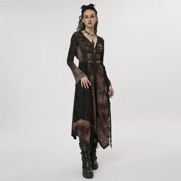 Gothic Dark Tie-Dye Irregular Design Dress Coat - Image 4