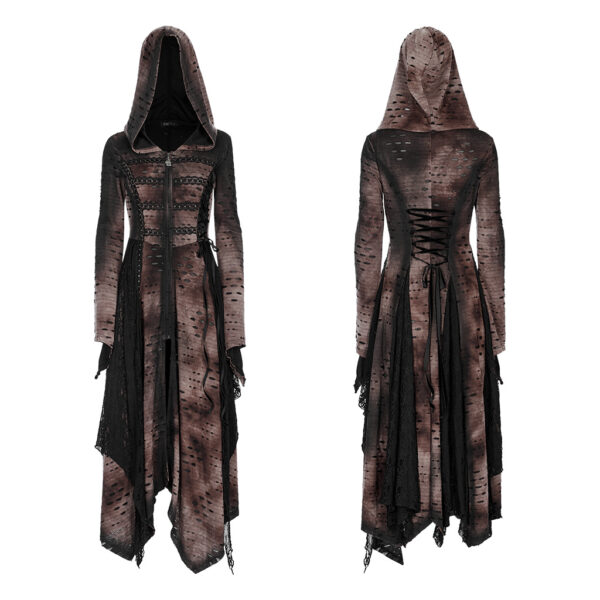 Gothic Dark Tie-Dye Irregular Design Dress Coat - Image 5