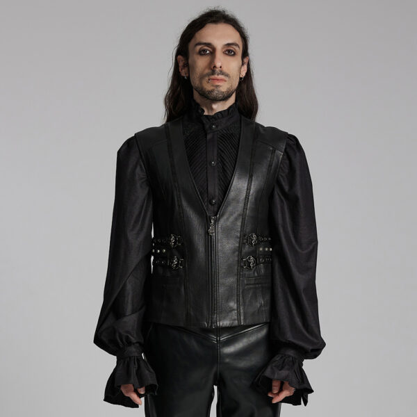 PUNK RAVE PU Leather Medieval Gothic Waistcoat - Image 2