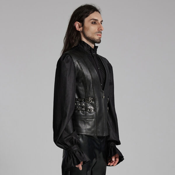 PUNK RAVE PU Leather Medieval Gothic Waistcoat - Image 3