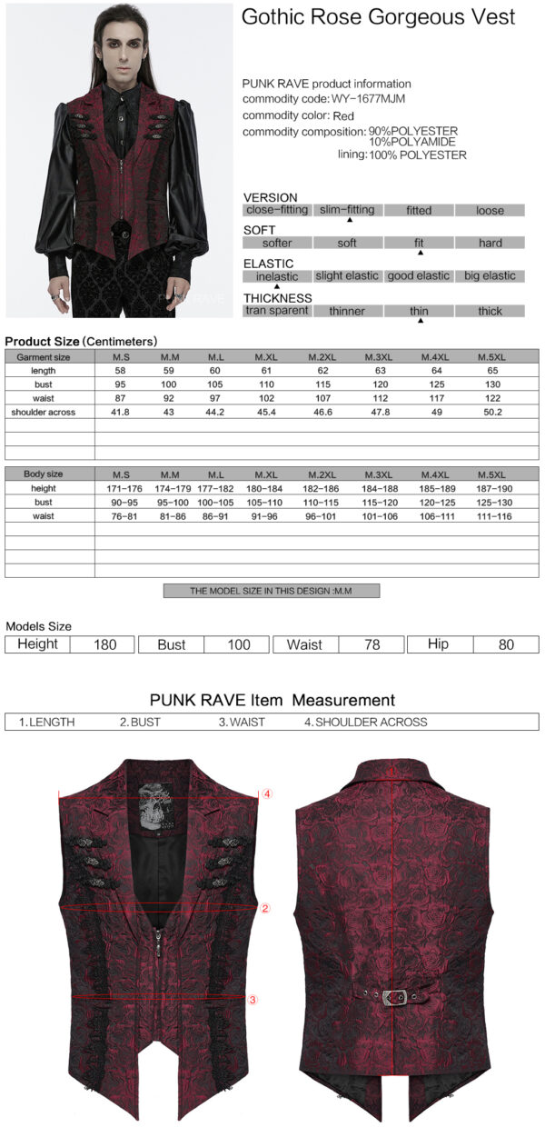 PUNK RAVE Buckle Flip Collar Gothic Rose Waistcoat - Image 11