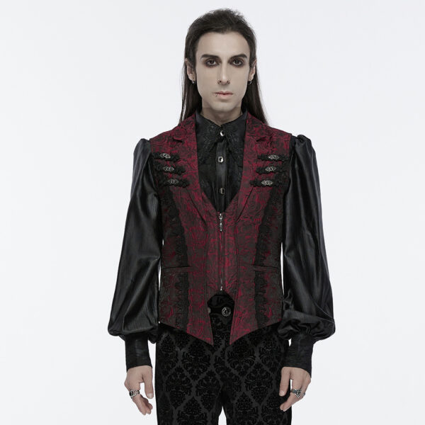 PUNK RAVE Buckle Flip Collar Gothic Rose Waistcoat - Image 2