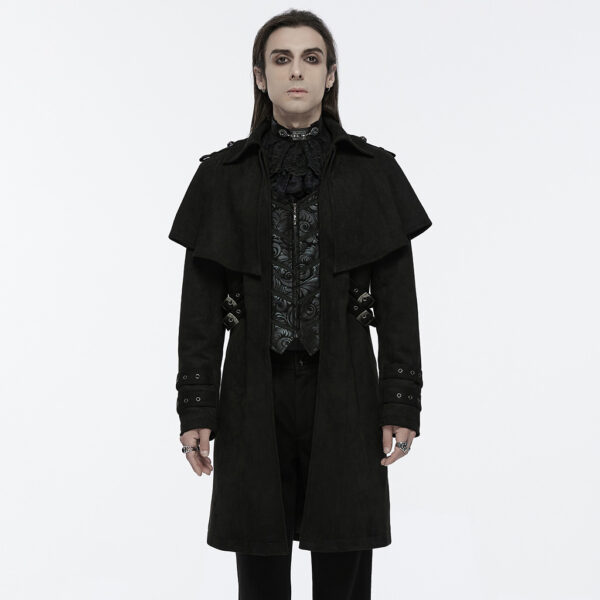 PUNK RAVE Suede Goth Cloak Style Jacket - Image 2