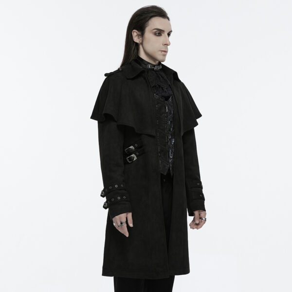 PUNK RAVE Suede Goth Cloak Style Jacket - Image 3