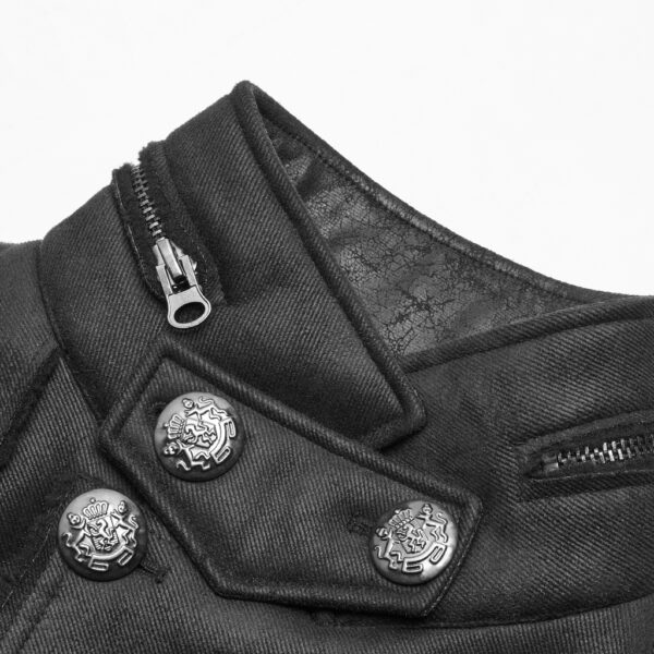 PUNK RAVE Military Style Medium Length Jacket - Image 9