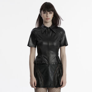 Leatherette Punk Zipped Shirt